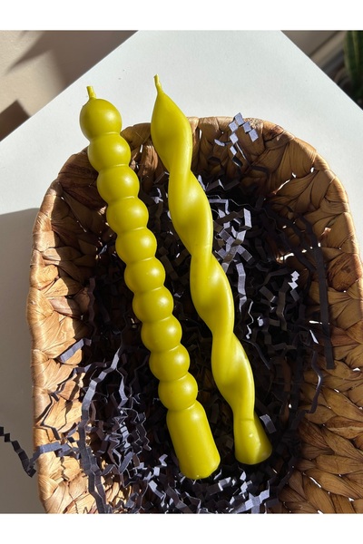 Daisyyartxstudio İkili şamdan mum yeşil