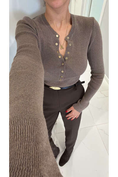 BİRCANÇİL Jontre Mink Snap-On Knitwear