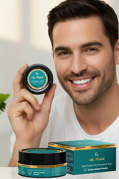 AYMELEK مسحوق تبييض الأسنان بالكربون النشط المعجزة