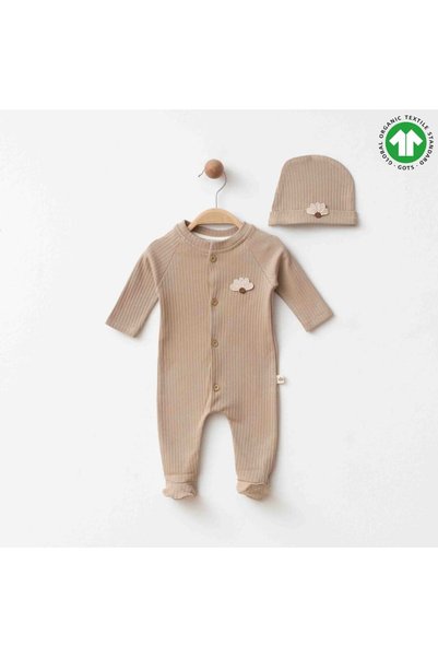 The Nest Kids بذلة أطفال ناعمة من القطن العضوي الفاخر بتصميم دب ناعم للاستخدام اليومي