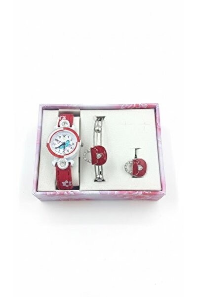 Boutique Elegant red girls' accessory set (3 pieces)