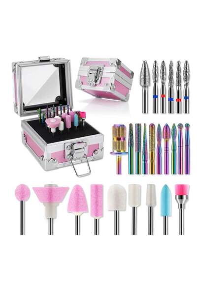 Arabest Set of 25 Nail Bits, for Home Salon Acrylic Gel Nail Manicure and Ped...