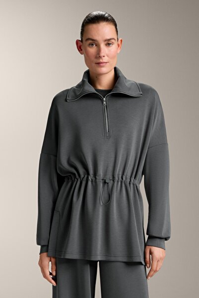 Oysho سويت شيرت بنصف سحاب مصنوع من قماش مودال ناعم الملمس