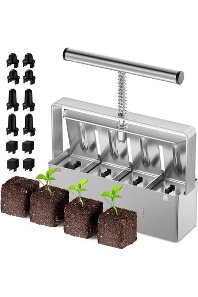 Arabest Soil Blocker,with Comfortable Handle,3 Sizes Seed Pins Handheld Soil ...