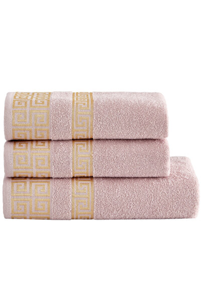 Baymen طقم مناشف 3 قطع بنمط يوناني - 1 قطعة. 70×140 سم، 2 قطعة. منشفة 50×90 س...