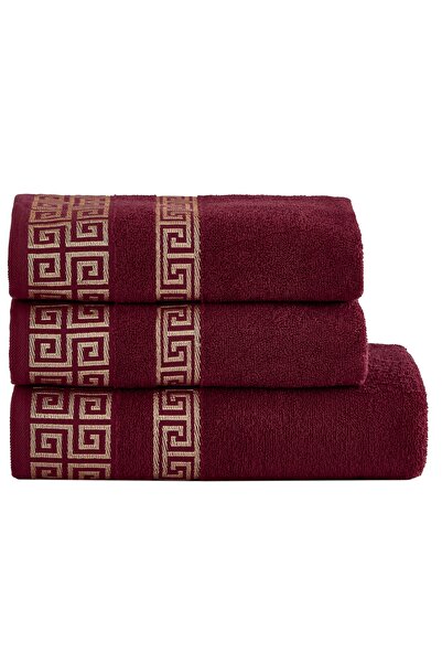 Baymen طقم مناشف 3 قطع بنمط يوناني - 1 قطعة. 70×140 سم، 2 قطعة. منشفة 50×90 س...