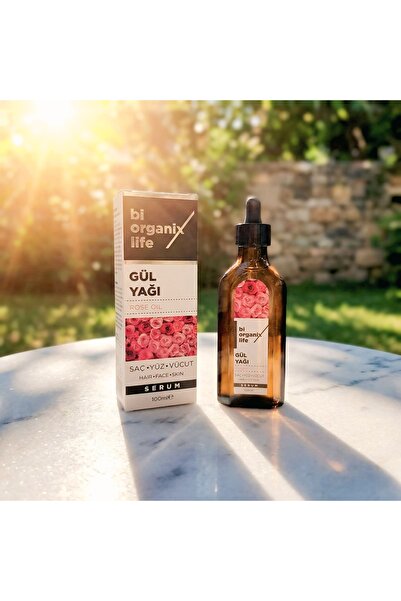 Biorganics Rose Oil Serum 100 ml - Brightening and Moisturizing Skin & Hair C...