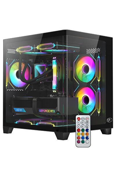 GAMETECH SMALL PRİME V3 KUMANDALI ARGB 5X120MM FANLI MATX BİLGİSAYAR KASASI S...