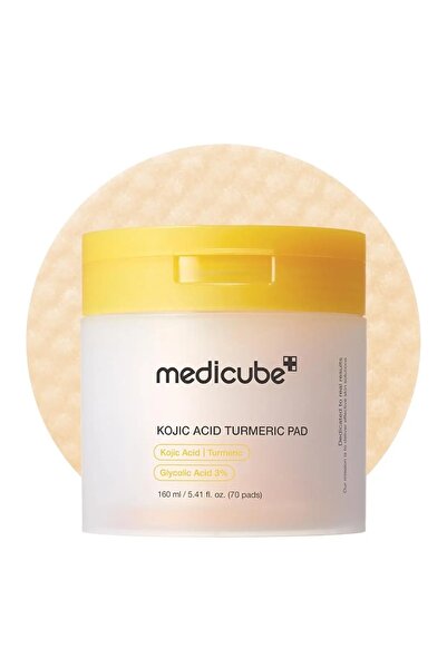 Medicube Kojic Acid Turmeric Clarifying Toner Pads.