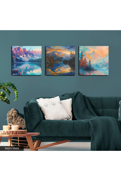 Evinemoda Doğa Manzarası 3 Parça Kanvas - Canvas Tablo