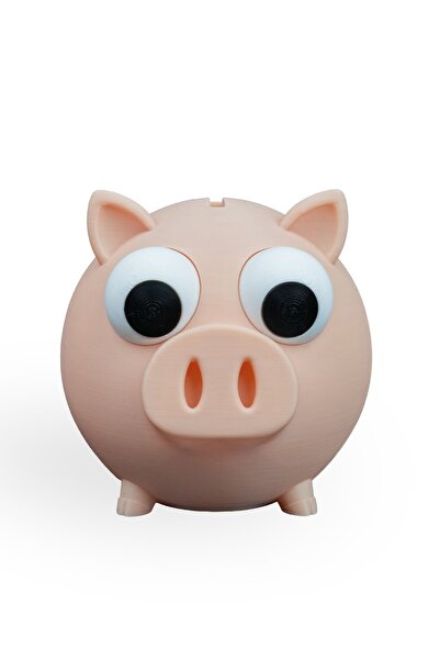 ESWorx Büyük Gözlü Pembe Domuz Kumbara Dekoratif 3D Yazıcı Tasarımı