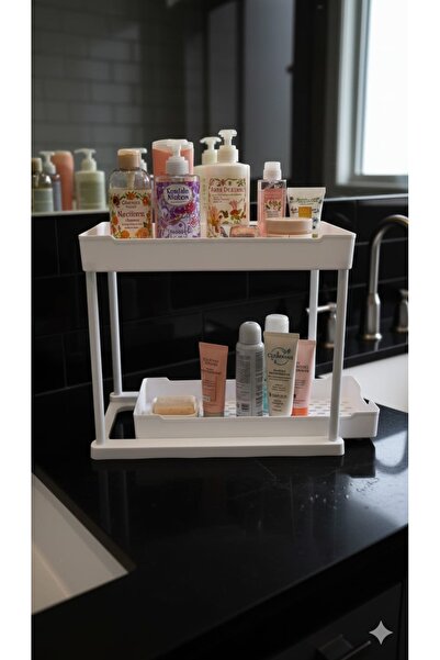 Real Mutfak 2 KATLI SÜRGÜLÜ BEYAZ ÇEKMECE DOLAP İÇİ DÜZENLEYİCİ