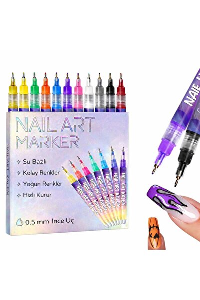 RIVANO Nail Art Kalemi .Su Bazlı Hızlı Kuruyan,Çocuklar ve Yetişkinler İçin K...