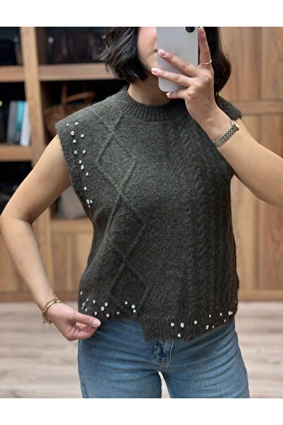 VAZIRADK سترة تريكو منقوشة برقبة دائرية