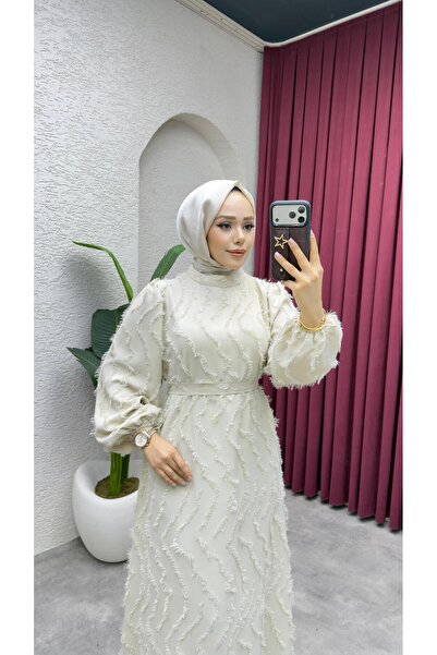 Kalemen Moda Eliza Püsküllü Elbise 6227 Taş