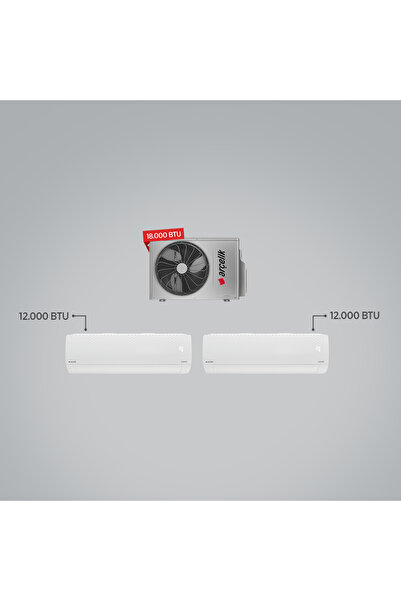 Arçelik 1+2 Multi Klima / 1 Adet 12 BTU Beyaz+1 adet 12 BTU Beyaz İç Ünite / ...