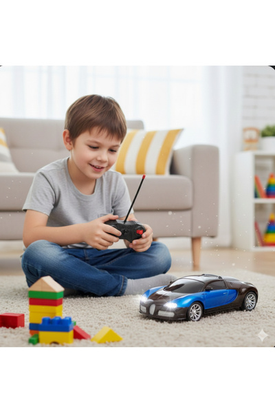 Erzi 1:24 Ölçek Uzaktan Kumandalı Bugatti Veyron Ful Fonksiyon Mavi