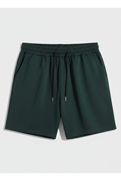 EYAX MODA Pantaloni scurți din bumbac pieptănat pentru bărbați, cu buzunare