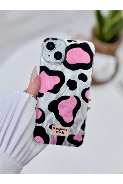 Go Aksesuar iPhone 14 Plus - 15 Plus Compatible Shine Pink Leopard Color Grad...