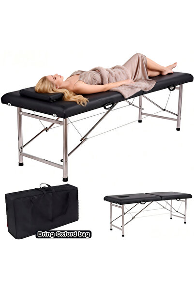 ZUIHAO Portable Massage Bed Folding Tables with Spa Pad Stainless Steel Frame...
