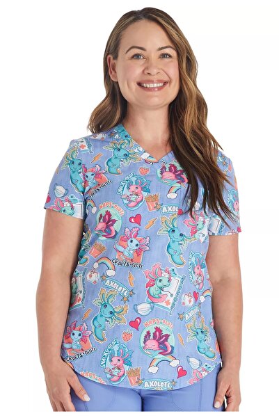 Cherokee Ck664 Women's Comfortable and Flexible Design Printed Top
