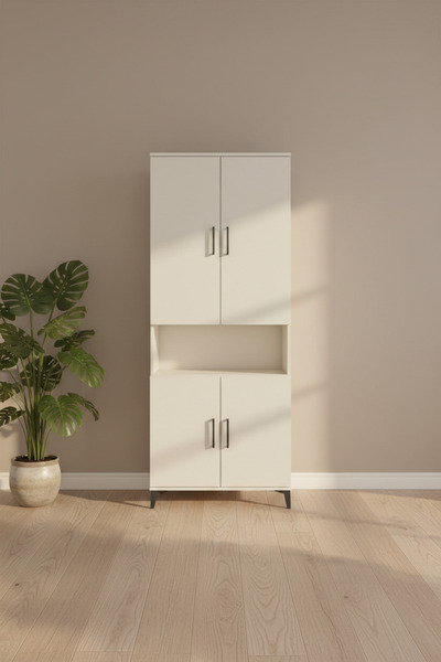 Silva Dolap 5 Raflı 4 Kapaklı Aytaşı - 88x30x221 cm