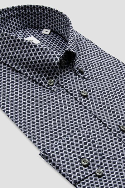 Abbate BB Club Mike Тканий бавовняний Regular Fit Антрацитовий Комір на ґудзи...