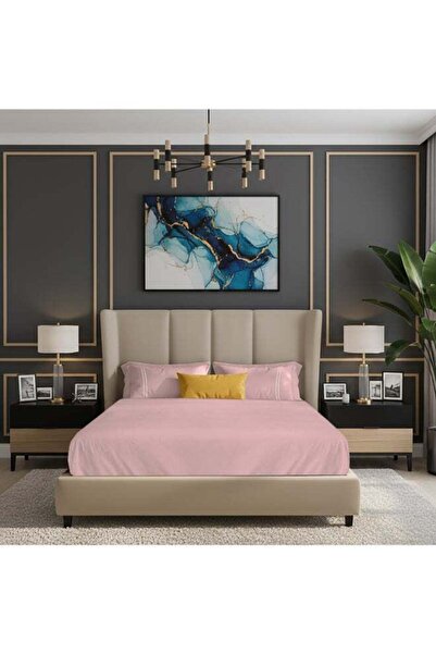 MULBERRY LIVING 100% Cotton -250 TC Serenity Solids Queen Size Fitted Bedsheet