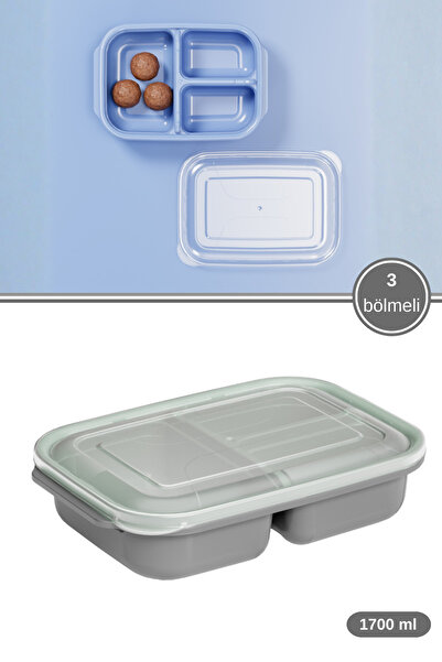 Flora Üç Bölmeli Saklama Kabı, Taşınabilir Kahvaltılık Öğün Diyet Beslenme Ku...
