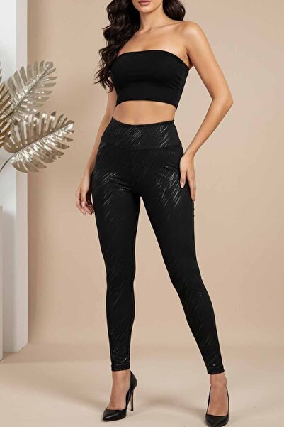 vynor atelier بنطال ضيق نسائي عالي الخصر يبرز انحناءات الجسم - أناقة سوداء