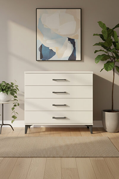 EnTrendMobilya Silva Şifonyer 4 Çekmeceli 88x30x80 Aytaşı - Şık ve Fonksiyonel