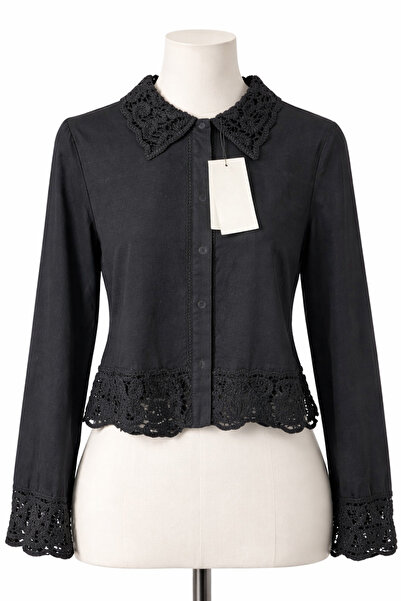 OEM Women's shirt with embroidered collar and sleeves