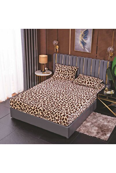 trendyhome Cocolino Bed Cover with Elastic, 3 Pieces – 180×200 cm, Tiger Patt...
