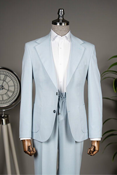 Terziayhan بدلة رياضية بتصميم نحيف باللون الأزرق الجليدي