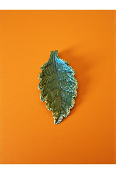 DECOROMA Διακοσμητικό αντικείμενο με πράσινα φύλλα με χρυσή λεπτομέρεια