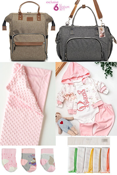 Beyaz Bebek 6’lı Bebek Doğum Seti(HASTANE ÇIKIŞ,ANNE&BEBEK BAKIM OMUZ VE SIRT...
