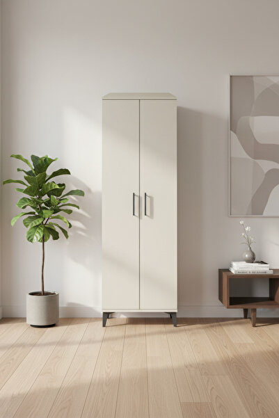 EnTrendMobilya Aura Dolap: 2 Raflı, 2 Kapaklı, Tek Askılı Gardırop - Aytaşı