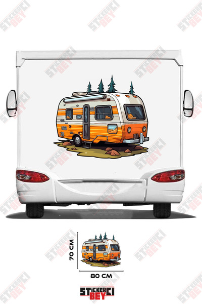 STİCKERCI BEY Camper Trailer Sticker Decal for Caravan Inside Forest