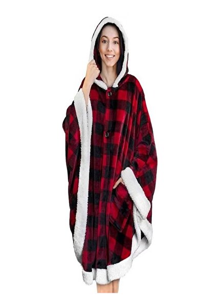 Generic Women's winter blanket with a Hooded, made of warm velvet, suitable f...