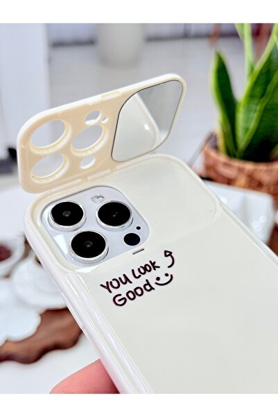 Go Aksesuar غطاء حماية سيليكون متوافق مع آيفون 16 برو ماكس مع تصميم مرآة للكا...