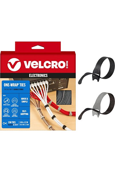 VELCRO Brand ربطات الكابلات - عبوة من 150 قطعة