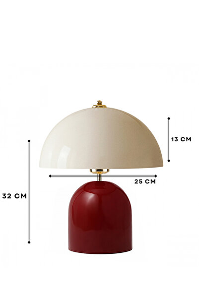 HOMİNG Alabama Krem Wine Red Mantar Abajur 242417