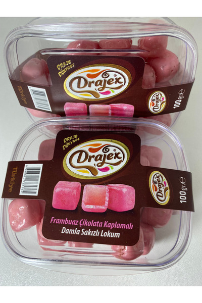 Balşeker FRAMBUAZ ÇİKOLATA KAPLAMALI DAMLA SAKIZLI LOKUM (100GR)