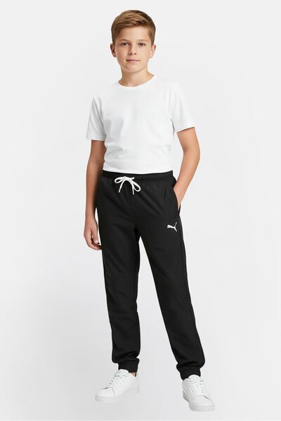 Puma Kids Boy Drawstring Training Track Pants, Black