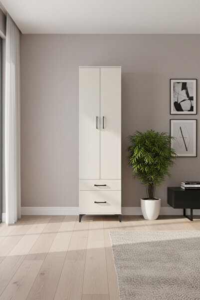 EnTrendMobilya Silva 4 Raflı 2 Çekmeceli Dolap - Aytaşı | Yüksek ve Şık Tasarım