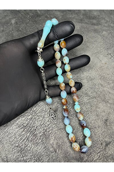 Mos Tespih Barley Cut High End Moire Powdered Amber Rosary