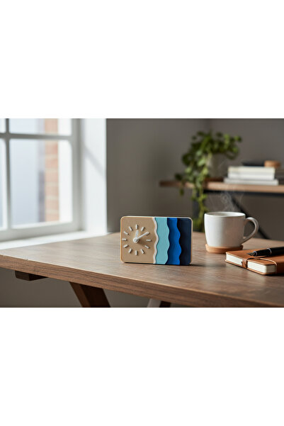 DECOROMA Kumsal Dalga Masa Üstü Saat | Modern Dalga Formlu Tasarım