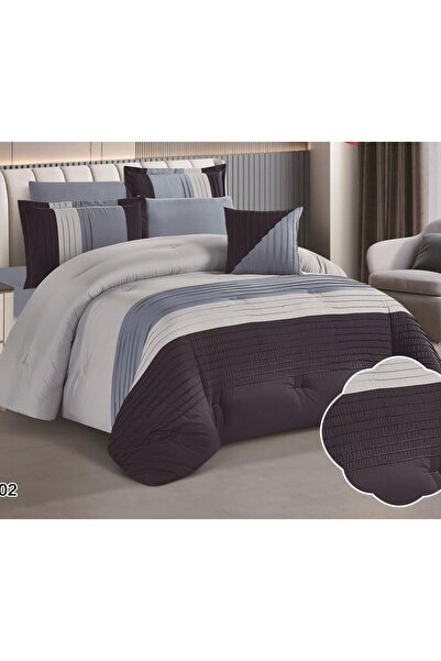 alzawia مفرش صيفي نفر ونص بتصميم مقلم عصري .. وتطريز يضفي لمسة أناقة ..