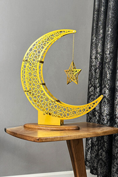 iwa concept Metal Ramadan Crescent and Star Decor - Islamic Wall Art Home Off...