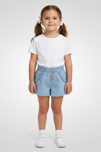 NANETTE LEPORE Toddlers Girl 2Pcs Embroidered Basic Shorts, Blue